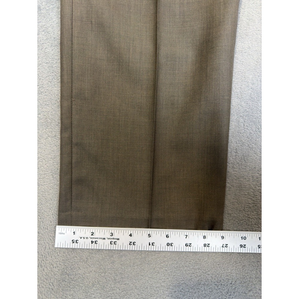 Kenneth Cole Reaction Dress Pants Mens 36x29 Brown Flat Front Straight Casual - Picture 6 of 9
